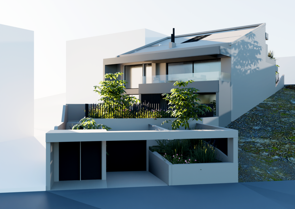 Νέα διώροφη πολυκατοικία με υπόγειο και σοφίτα