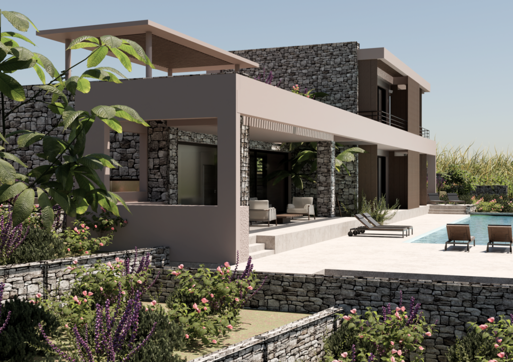 Νέα διώροφη μονοκατοικία με υπόγειο και πισίνα